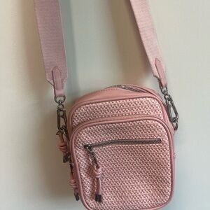 Steve Madden Pink Woven Crossbody Bag